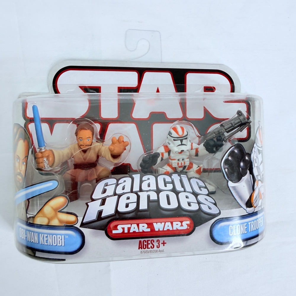 Hasbro Star Wars Galactic Heroes Obi-Wan Kenobi & Clone Trooper Figures 2006 New
